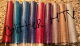 Glitter Colors - Red, Aqaua, Blue, Royal Blue, Hot Pink, Purple, Confetti, Old Gold and Silver.